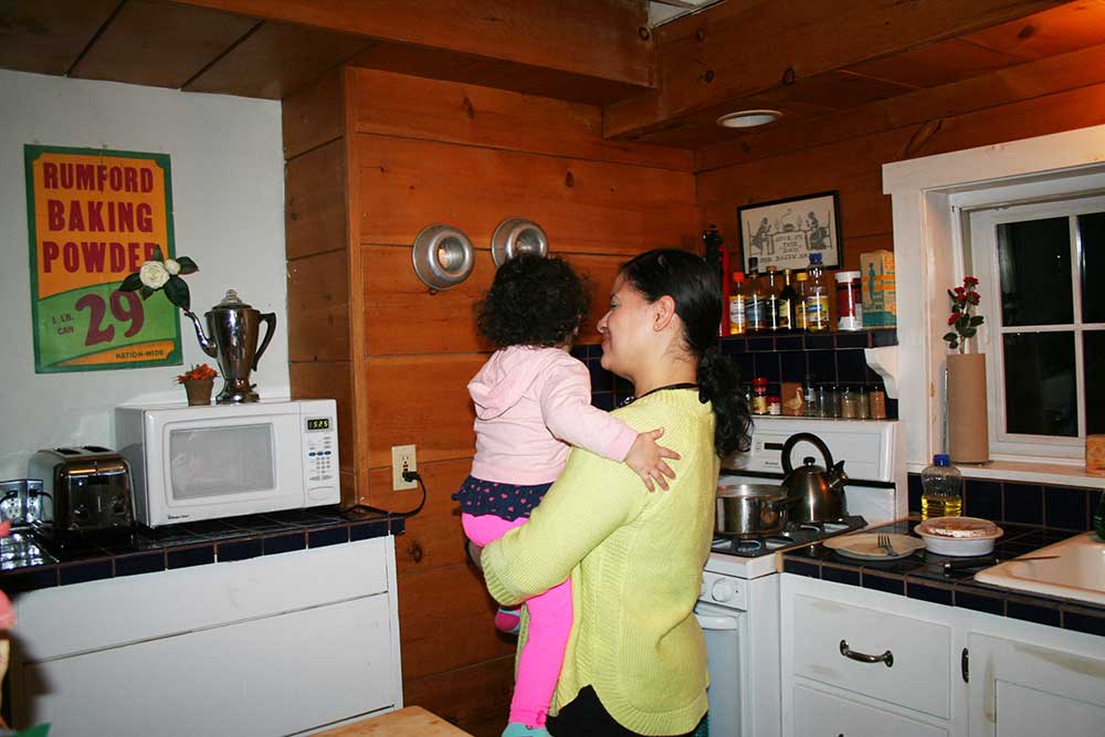 Mom and daughter in the kitchen