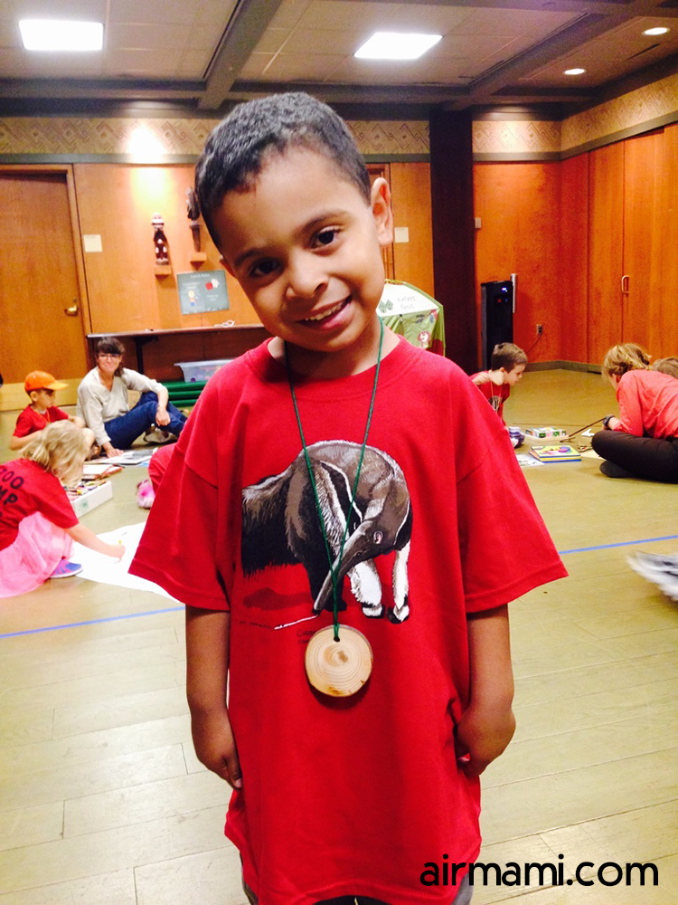 Elias peeking out from the prairie dog tunnels