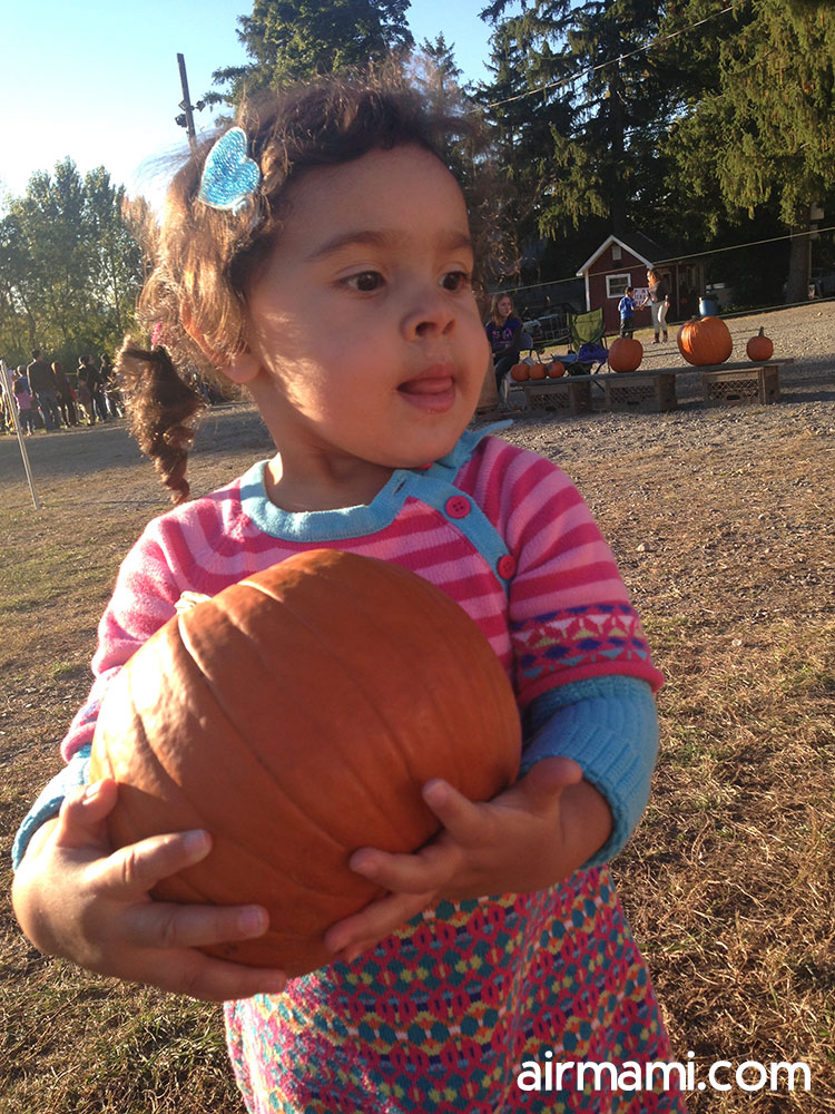 Family selfie in the orchard