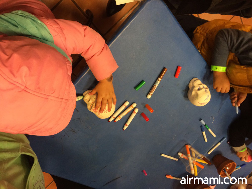 Families enjoying NYBG at night